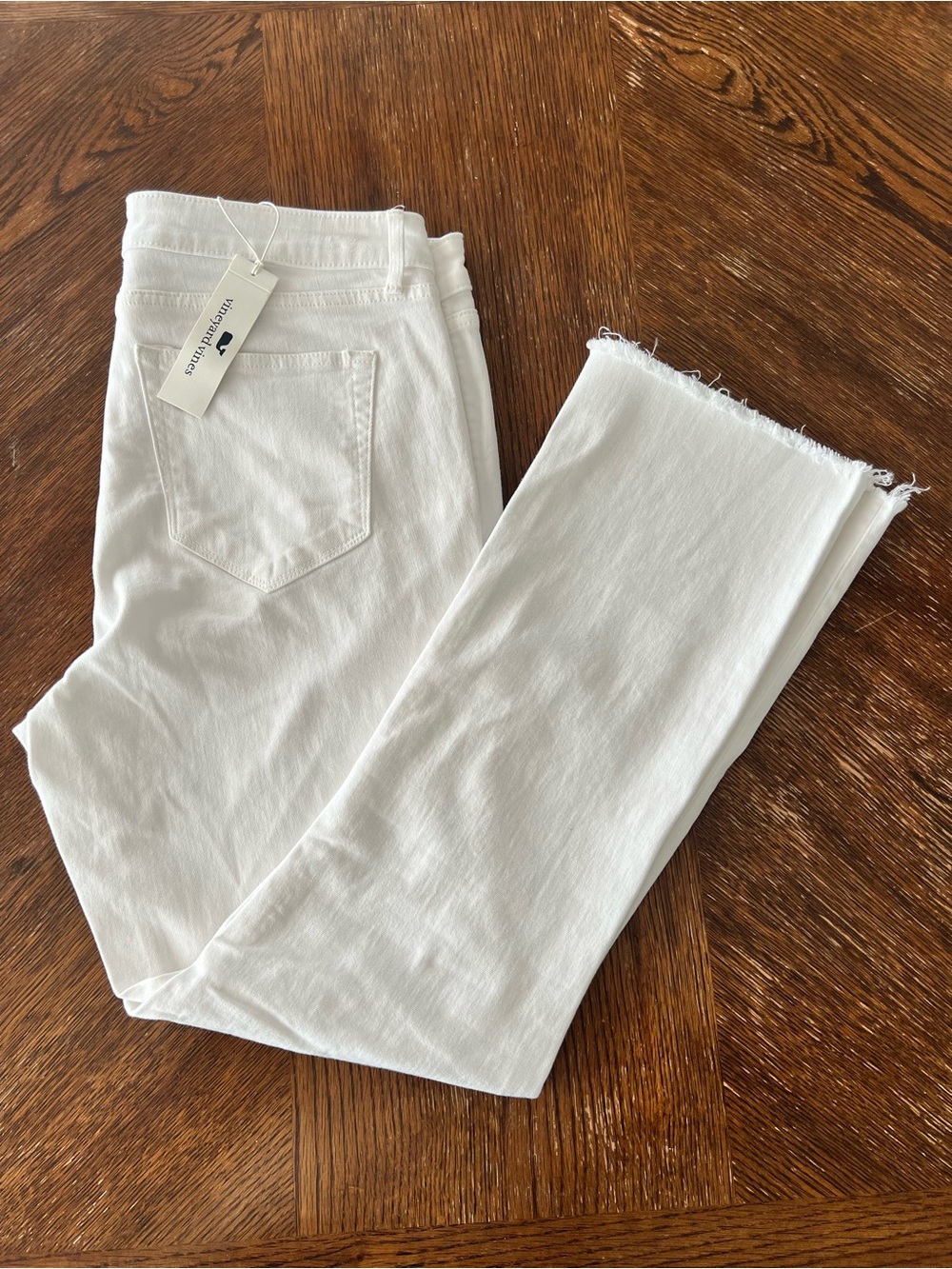 Vineyard Vines White High-Rise Kick Flare Jeans